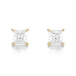 Kolczyki złote z kwadratowym diamentem – szlif princess Kolczyki złote z kwadratowym diamentem – szlif princess