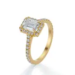 Pierścionek zaręczynowy z diamentem Emerald Halo SBPZ_086 Pierścionek zaręczynowy z diamentem Emerald Halo SBPZ_086