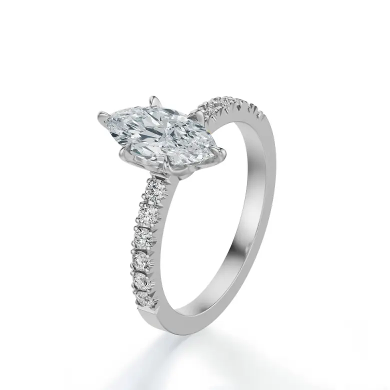 Pierścionek z diamentem markiza 0.70 ct białe złoto SBPZ_093