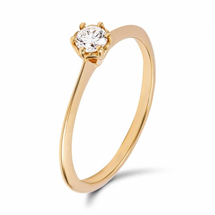 Złoty pierścionek zaręczynowy z diamentem-1654