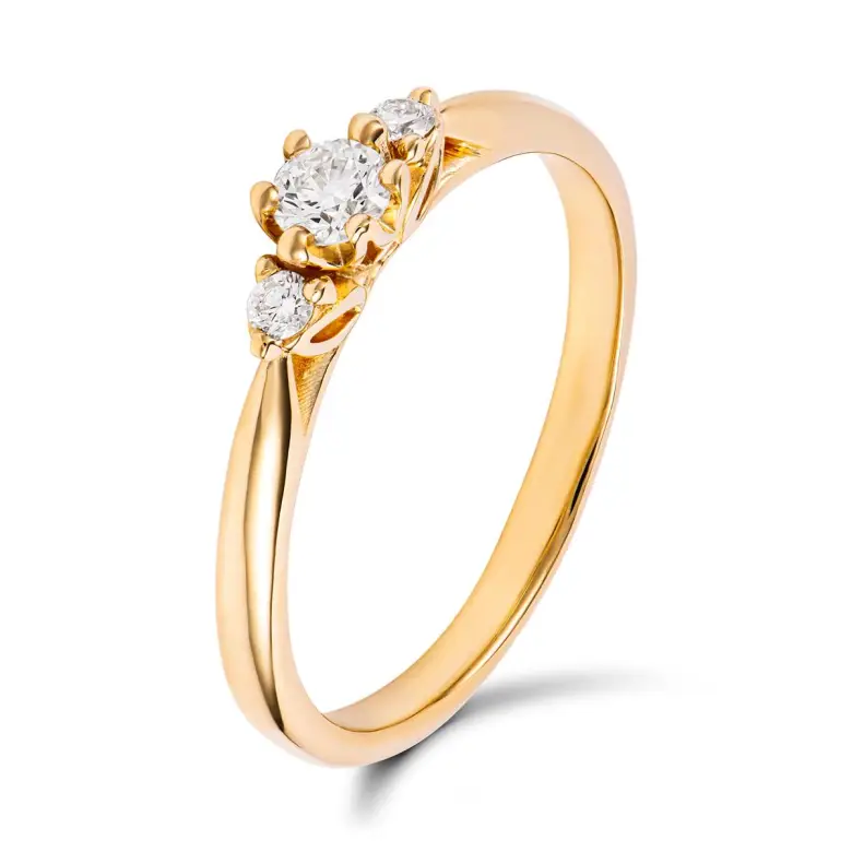 Pierścionek złoty z diamentami 0,23 ct