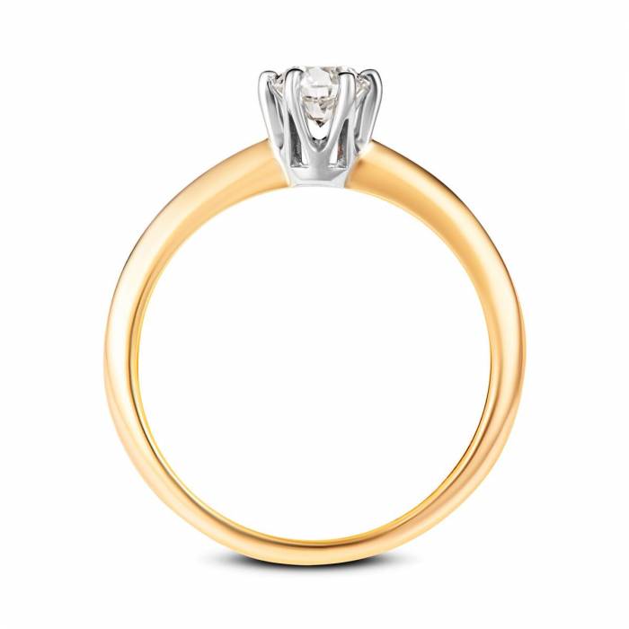 pierścionek z dwukolorowego złota z diamentem 0,40-2231