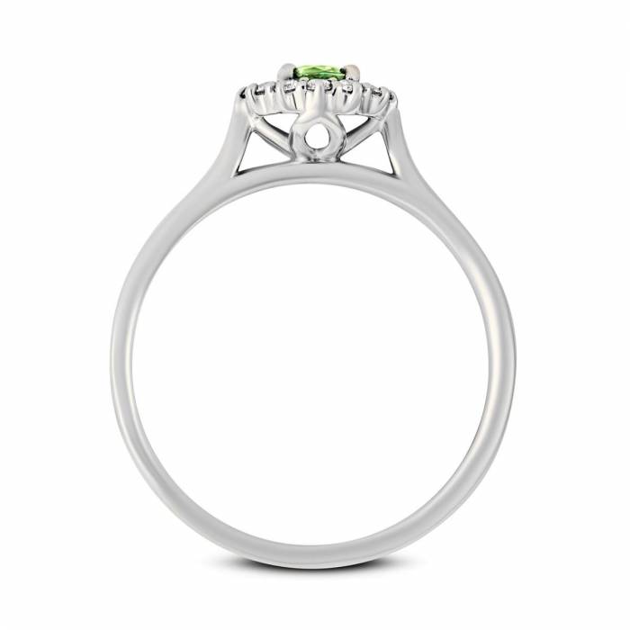 złoty pierścionek z szafirem zielonym-2291