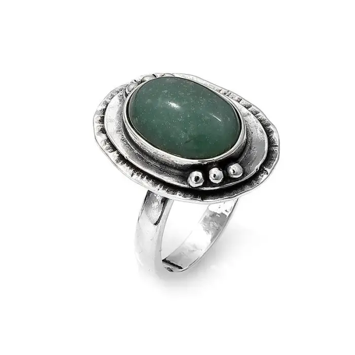 Pierścionek zielony kamień-3566