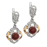 Srebrne kolczyki z czerwonym kamieniem Srebrne kolczyki z czerwonym kamieniem